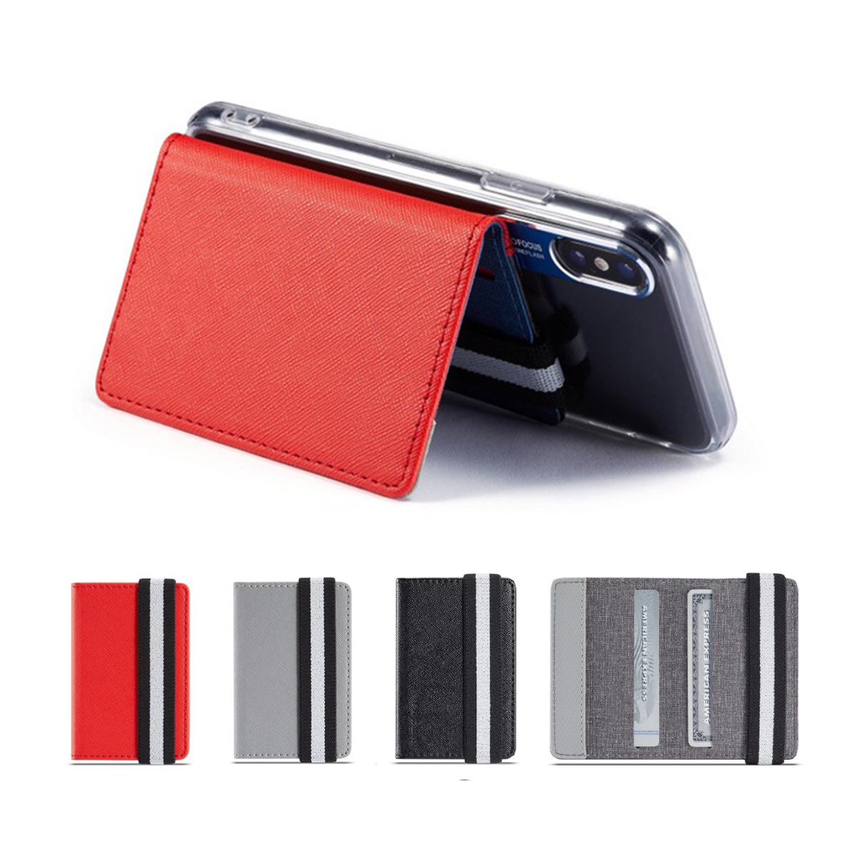 PU Leather Card Holder with Phone Stand